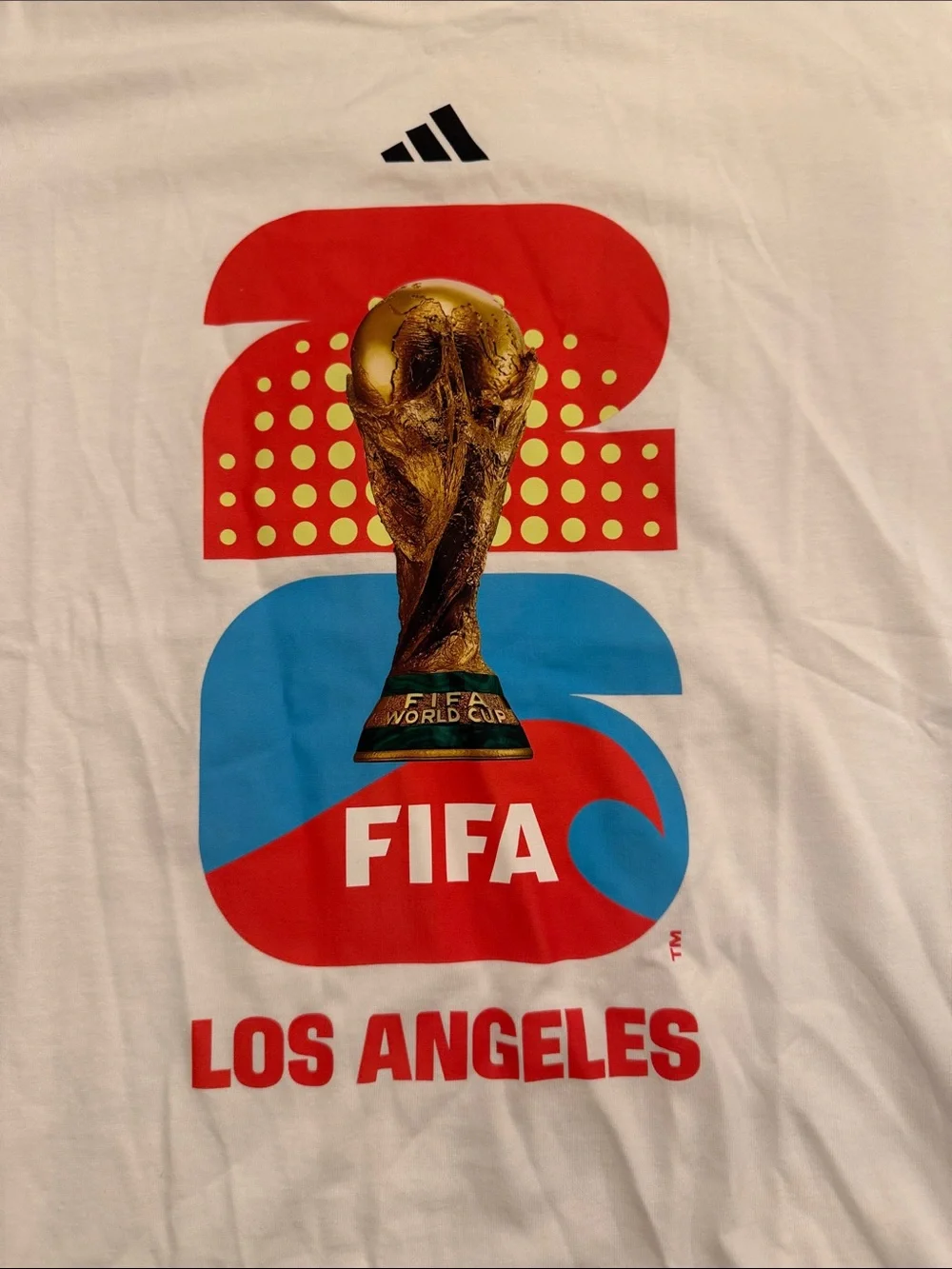 adidas White FIFA Los Angeles Graphic Short Sleeve Tee xxl
